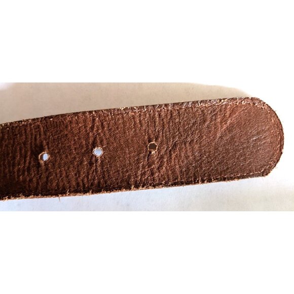 BCBG Maxazria Belt Brown Genuine Leather Wide Narrow Width Brass Buckle Size S - Picture 13 of 16